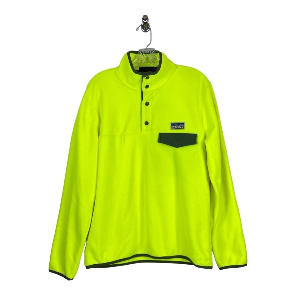 Polo Ralph Lauren Pullover Jacket Brushed Fleece Safety Yellow